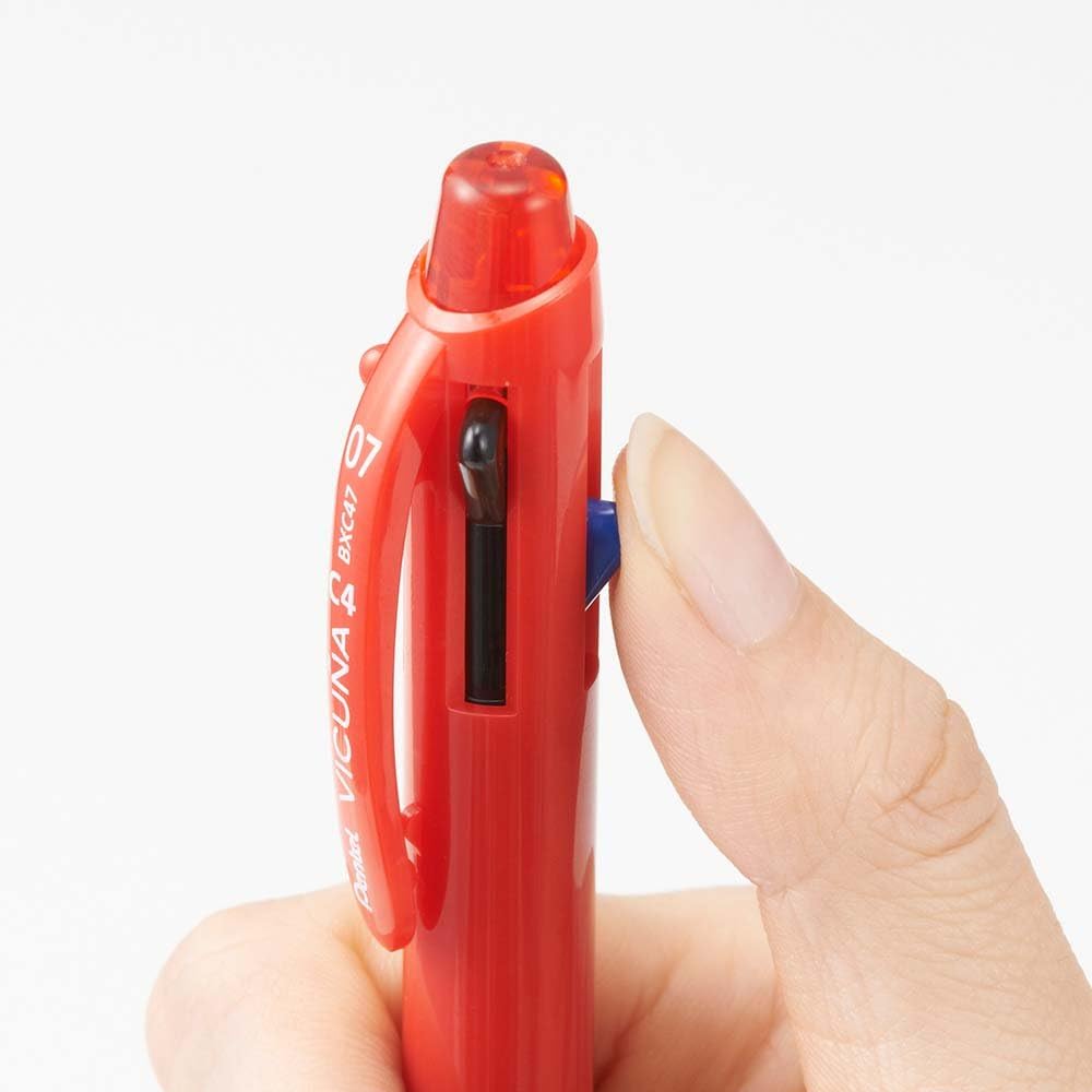 Pentel Ballpoint Pen Vicuna, Fine, Black, Red, Blue, Green, Red (BXC47B)