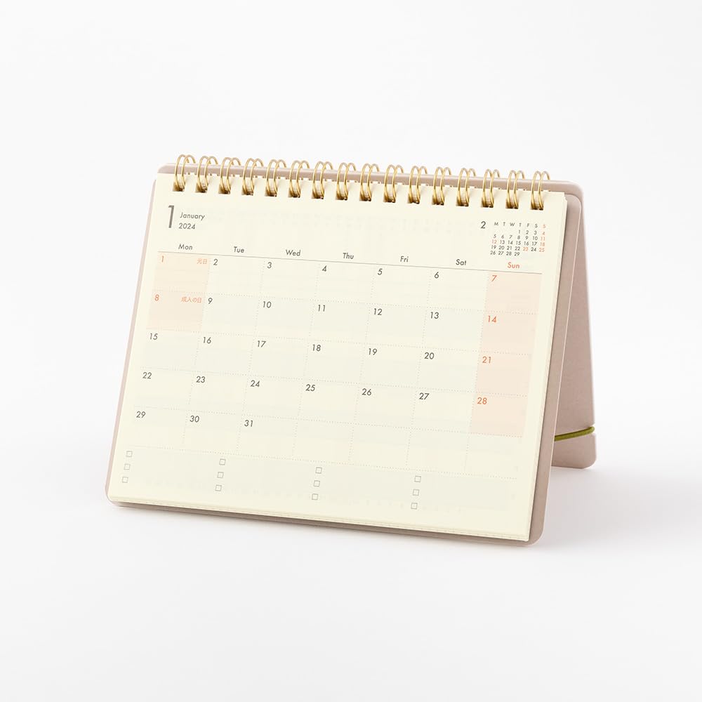 Midori 22285006 Plus Stand Diary Notebook, 2024, B6 Transformation Size, Monthly, Navy Blue, Starts October 2023 (navy)