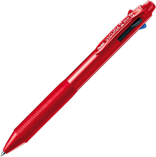Pentel Ballpoint Pen Vicuna, Fine, Black, Red, Blue, Green, Red (BXC47B)
