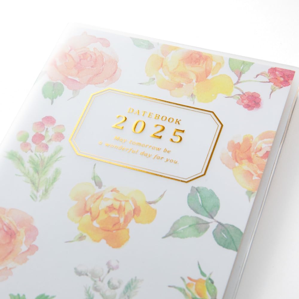 Midori Pocket Diary 2025 Slim Monthly Country Time Floral Pattern 22299006 (Begins January 2025)