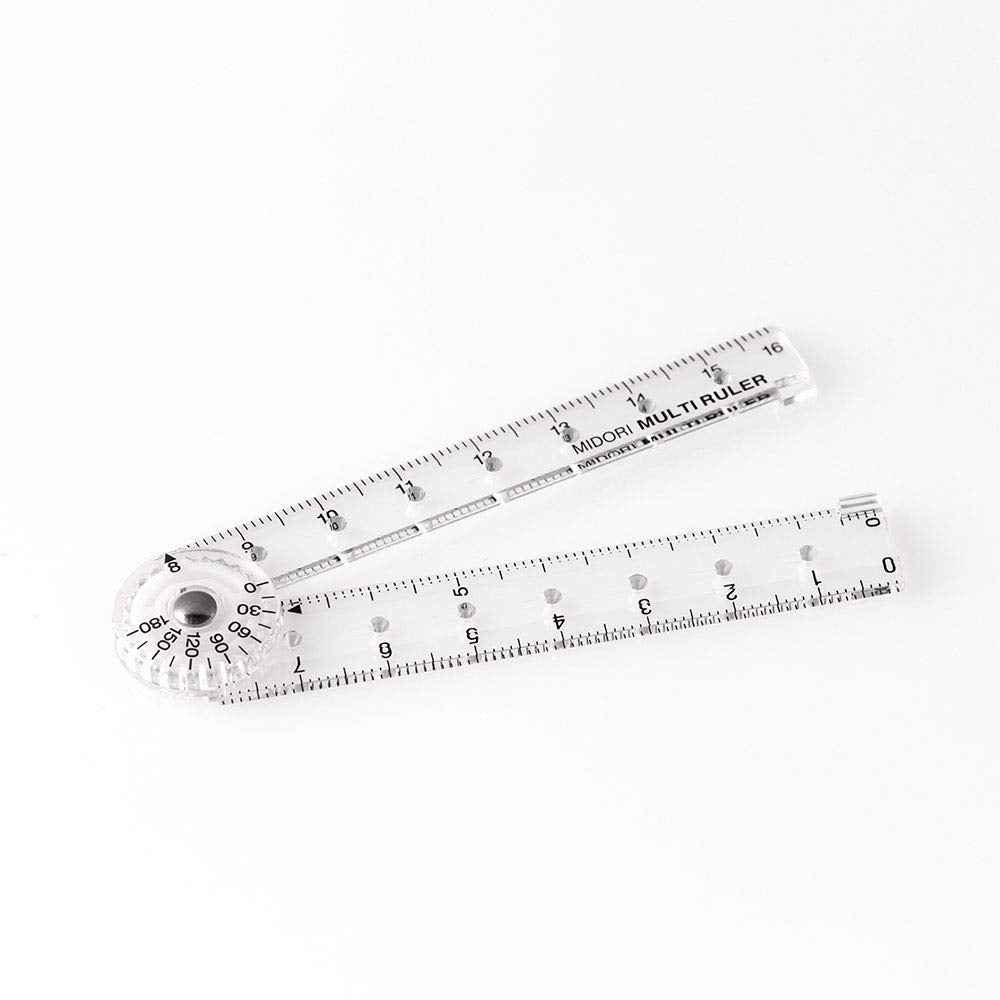 DESIGNPHIL 42263006 Midori Multi Ruler, 6.3 inches (16 cm), Transparent