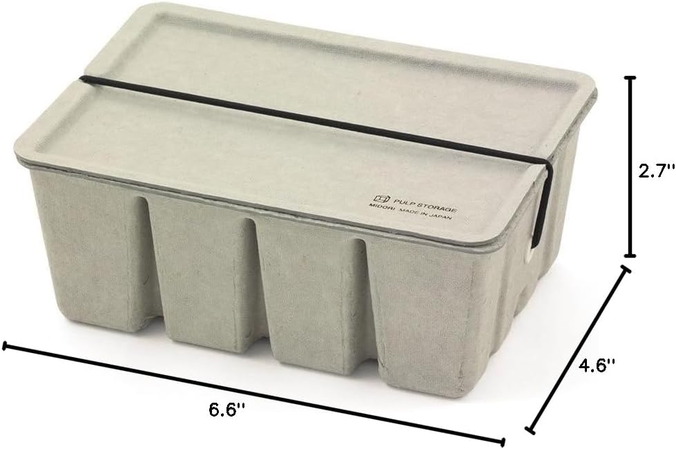 Midori 16097006 Pulp Storage Card Box, Gray