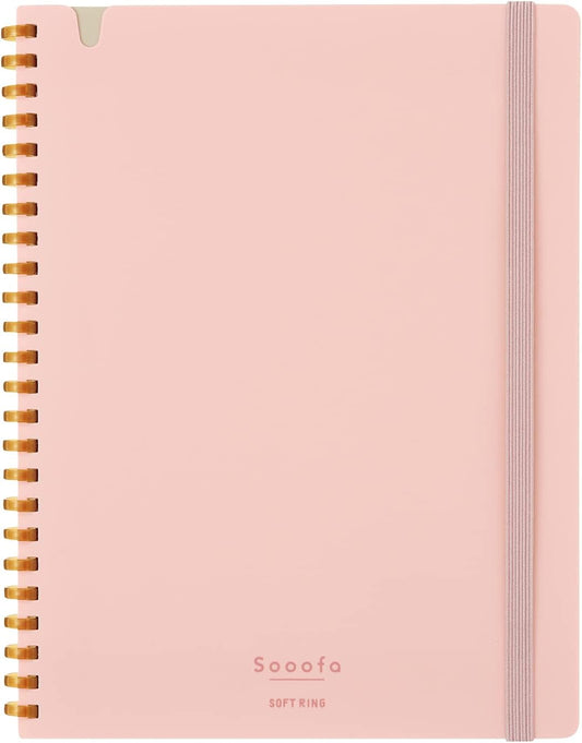 KOKUYO SV738S4-P Notebook, Soft Ring Notebook, Sooofa A5, Deformed, 0.2 inch (4 mm) Square, Peach,
