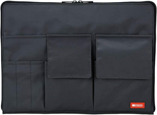LIHITLAB Laptop Sleeve with Storage Pockets (Bag-in-Bag), 10 x 13.8 Inches, Black (A7554-24)