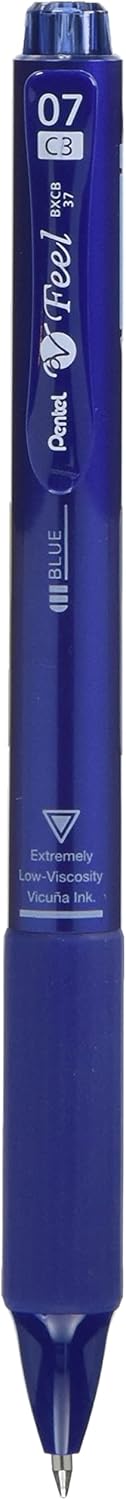 Pentel BXCB37MC Tri-Color Ballpoint Pen, Feel 0.7, Metallic Blue