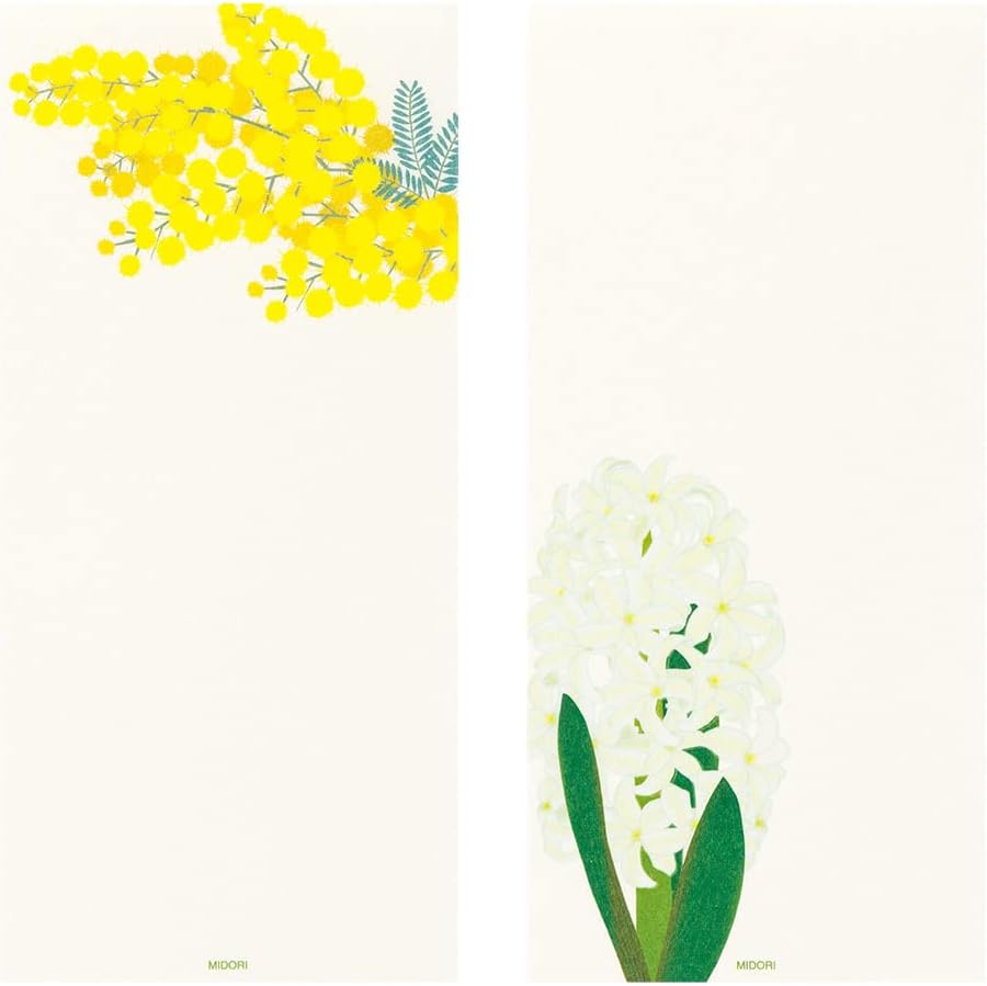Midori S2 89545006 Single Calligraphy Paper Series, Spring Letter, 4 Patterns, Spring Floral Pattern (89544006)
