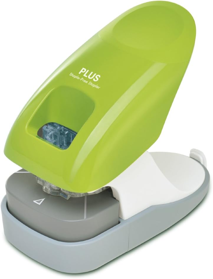 Plus 31-211 Stapleless Stapler Paper Clinch Tabletop 12 Bound Green