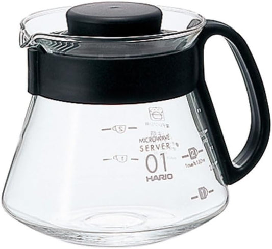 Hario V60 Glass Range Coffee Server, 360ml, Black