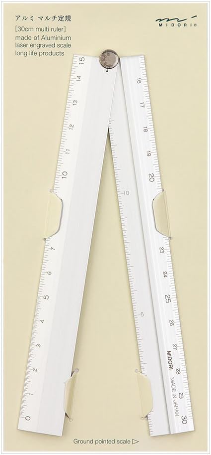 Midori Multi Aluminium Ruler 30cm Silver (42253006)