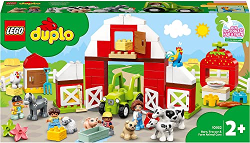 LEGO 10952 DUPLO Barn, Tractor and Animal Care Toddler Toy from 2 Years with Figures: Horse, Pig and Cow