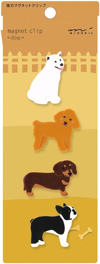 Midori Magnet Clip, 4 Pieces, Dogs (43323006)
