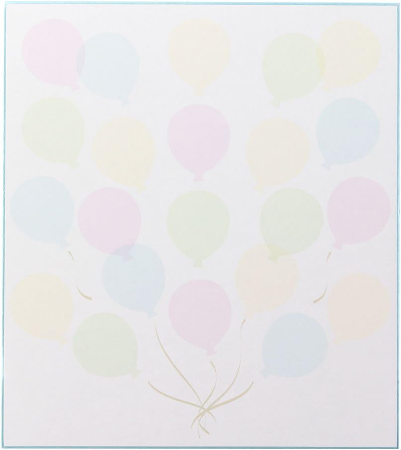 Midori 33211006 Colored Paper with Stickers, Colored Paper, Translucent, Balloon Pattern