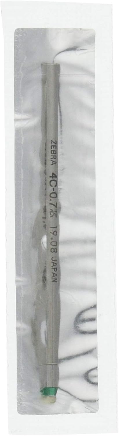 ZEBRA B-BR-8A-4C-G Rollerball Pen Refill, 4C-0.7 Lead, Green, 10 Pens