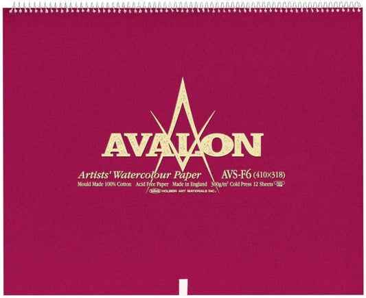 Holbein AVB-SM 271001 Avalon Watercolor Paper Block 10.6 oz (300 g), Medium Grain (F3)
