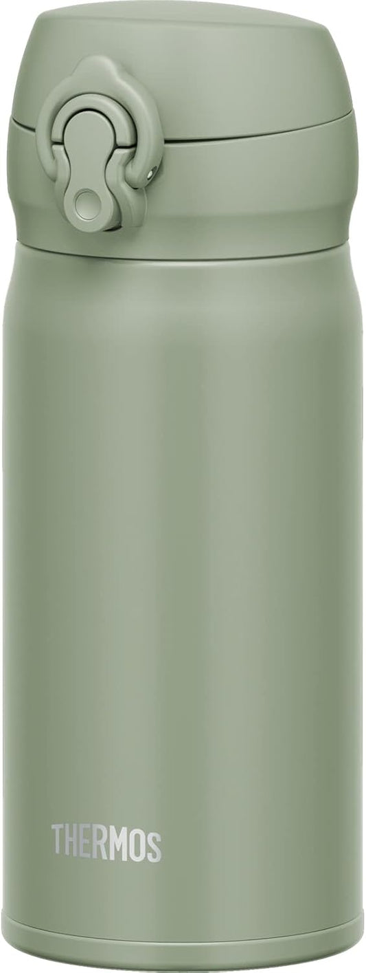 Thermos JNL-356 SMKKI Vacuum Insulated Portable Mug, 11.8 fl oz (350 ml), Smoked Khaki, Easy to Clean, Lightweight Type, One-Touch Opening, Stainless Steel Bottle, Hot and Cold
