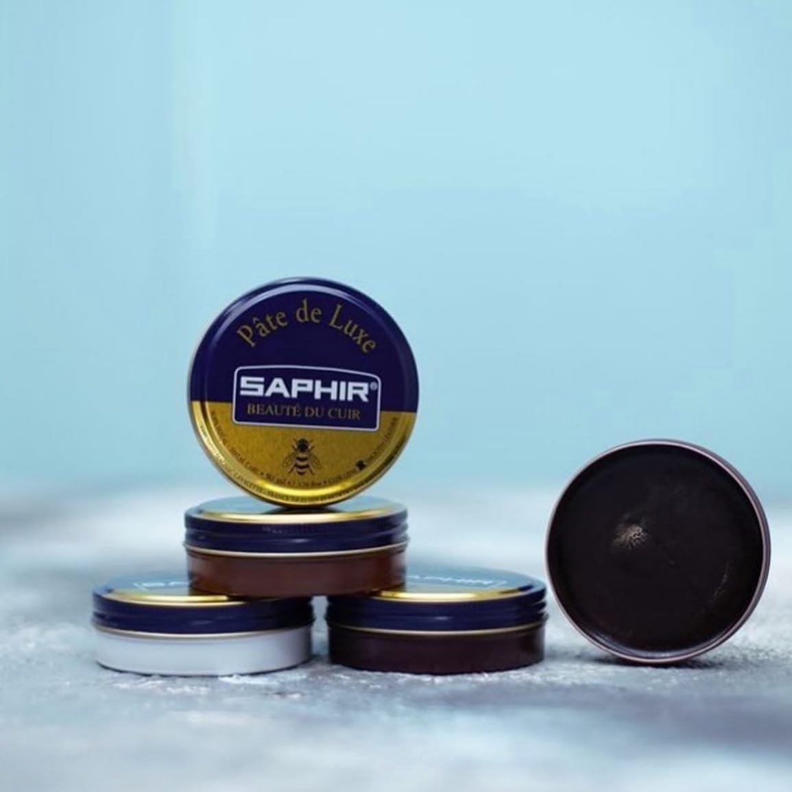 Saphir Shoe Polish Pate de Luxe 50ml Tin - Made in France - Black
