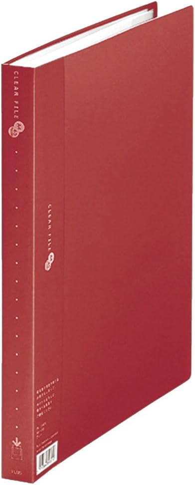 Plus 88-432 File Clear File, Super Economy, A4 Vertical, 40 Pockets, Red