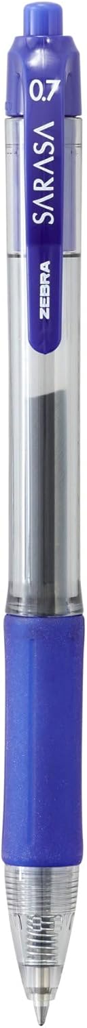 ZEBRA Sarasa Coloured Pens, Fine Point Gel Pens For Adult Colouring, Smear-Proof Gel Pens For Writing, Reliable Retractable Gel Pens For Kids & Adults, Colour Pens Set, 12 Pk - Blue Ink