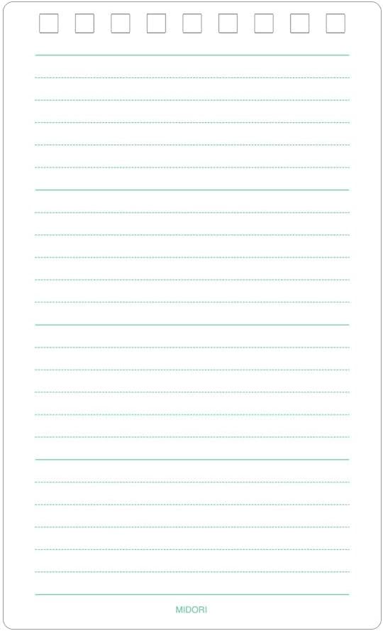 Midori 19003011 Diamond Memo, Large, 0.2 inch (5 mm) Ruled, Black, Set of 10