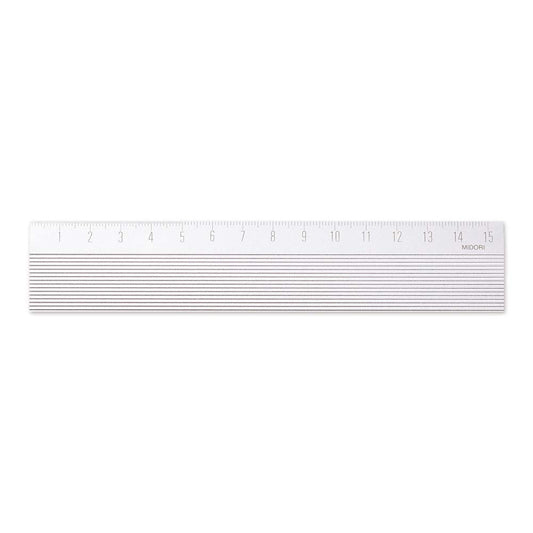 Midori 42276006 Aluminum Ruler, 5.9 inches (15 cm), Non-Slip Silver