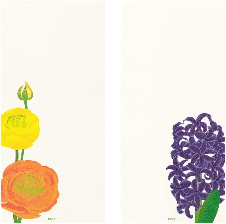 Midori S2 89545006 Single Calligraphy Paper Series, Spring Letter, 4 Patterns, Spring Floral Pattern (89545006)