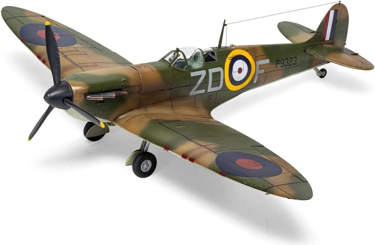 Airfix Model Airplane Kit Gift Set - A05126A Supermarine Spitfire Mk.Ia, Plastic Plane Model Kits for Adults & Kids 8+, Skill Level 3, 1:48 Scale WW2 Military Aircraft Models Gifts