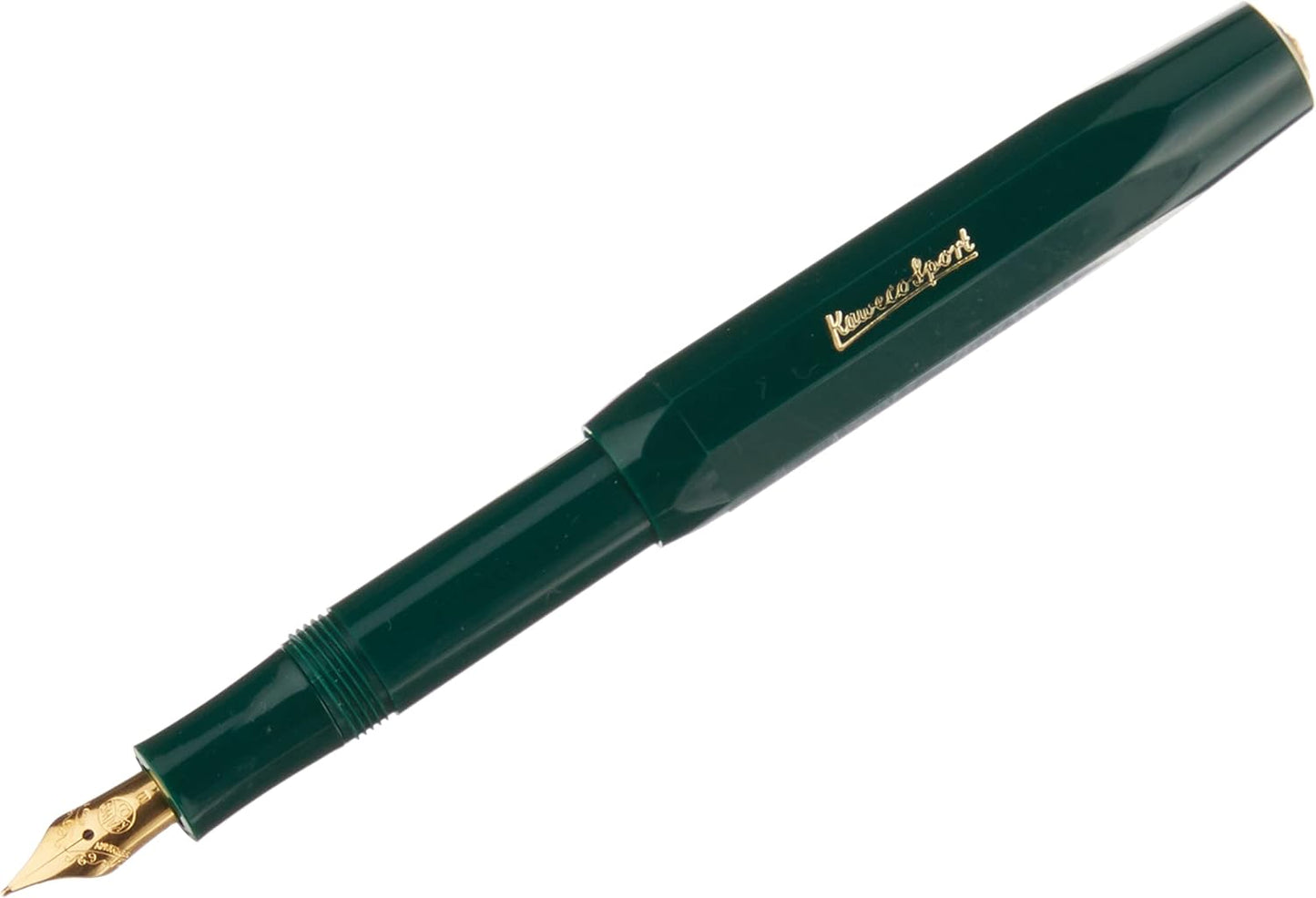 Kaweco CLASSIC SPORT Fountain Pen Green with 23 Carat Gold-Plated Steel Nib and Iridium Tip for Ink Cartridges I Sport Fountain Pen 13 cm I Nib: M (Medium)