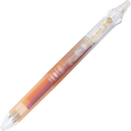 PILOT Erasable Tri-Color Ballpoint Pen "Colorful Frixion Ball 3 Slim" ("Active Colors" Purple, Coral Pink, Apricot Orange)