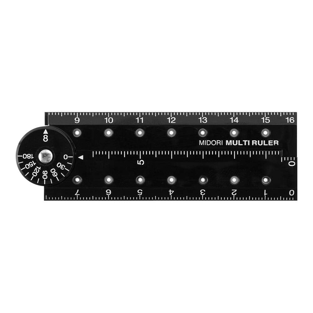 DESIGNPHIL 42272006 Midori Multi Ruler, 6.3 inches (16 cm), Black