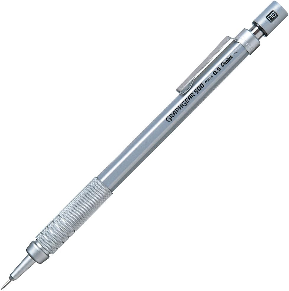Pentel GraphGear 500 0.5mm Mechanical Drafting Pencil – PG515, Medium Line