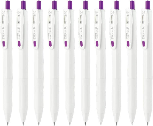 ZEBRA B-JJS29-R1-VI Gel Ballpoint Pen Sarasa R 0.4mm Violet 10pcs Purple