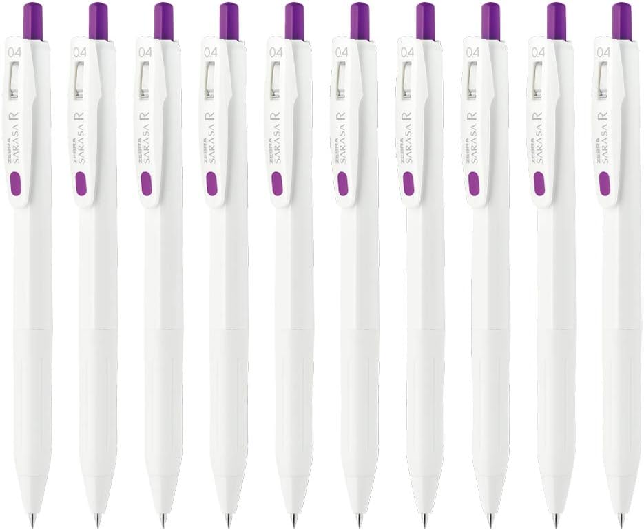 ZEBRA B-JJS29-R1-VI Gel Ballpoint Pen Sarasa R 0.4mm Violet 10pcs Purple