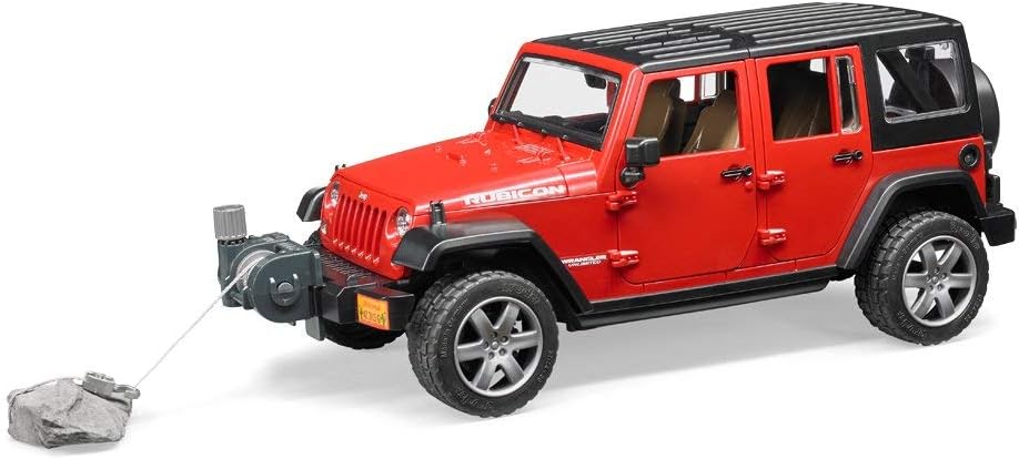 Bruder Toys - Recreational Realistic Jeep Wrangler Unlimited Rubicon with Openable Doors and Removeable Rear Seat (Color May Vary) - Ages 3+