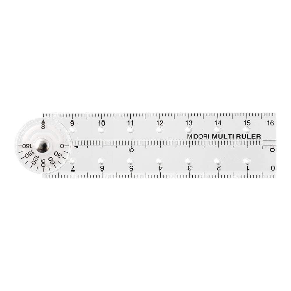 DESIGNPHIL 42263006 Midori Multi Ruler, 6.3 inches (16 cm), Transparent