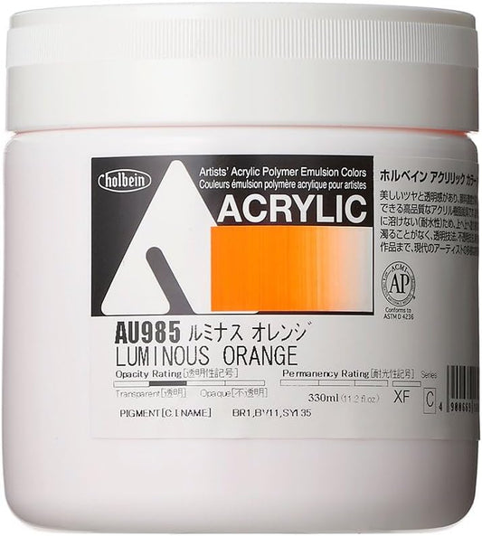 Holbein Acrylic Color Luminous Orange AU985 330ml Luminous Orange