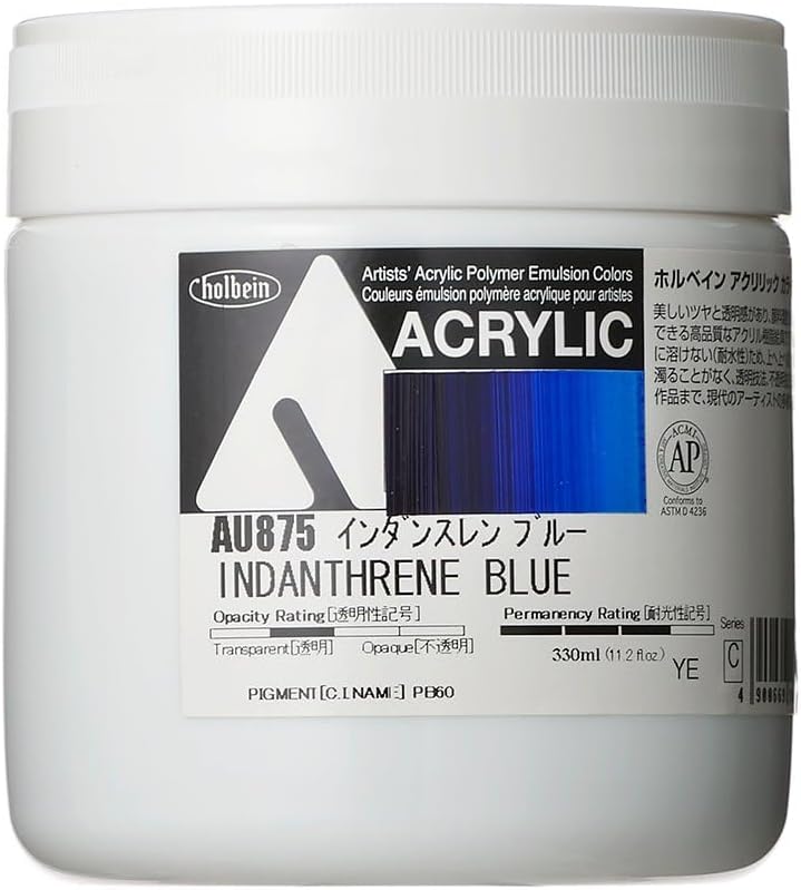 Holbein 16875 Acrylic Color Heavy Body AU875 11.2 fl oz (330 ml) Indanren Blue