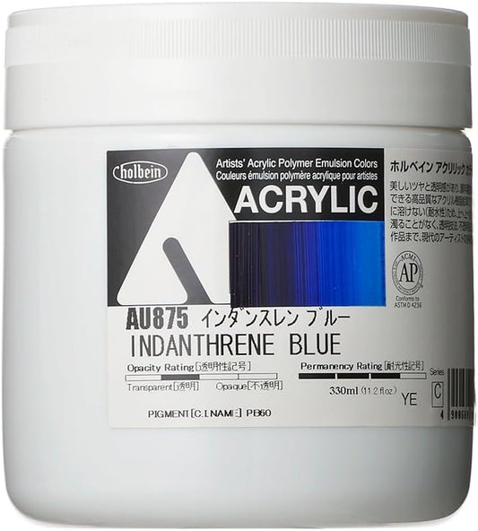 Holbein 16875 Acrylic Color Heavy Body AU875 11.2 fl oz (330 ml) Indanren Blue