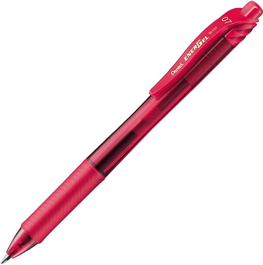 Pentel EnerGel X BL107-B Gel Ink Ballpoint Pen, 0.7 Red, 10 Pieces