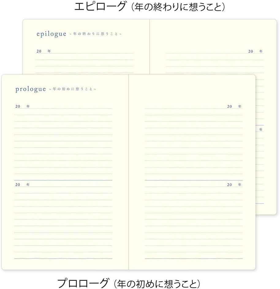 DESIGNPHIL Midori 12397006 Diary, 10 Years Consecutive Door, Navy Blue