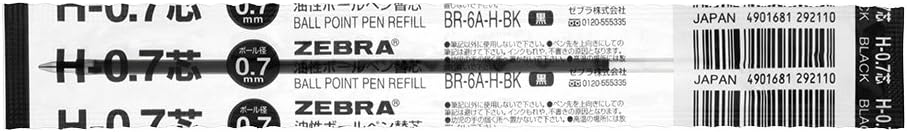 Zebra Oil-based Ballpoint Pen Refills H-0.7 Black 10 pcs B-BR-6A-H-BK