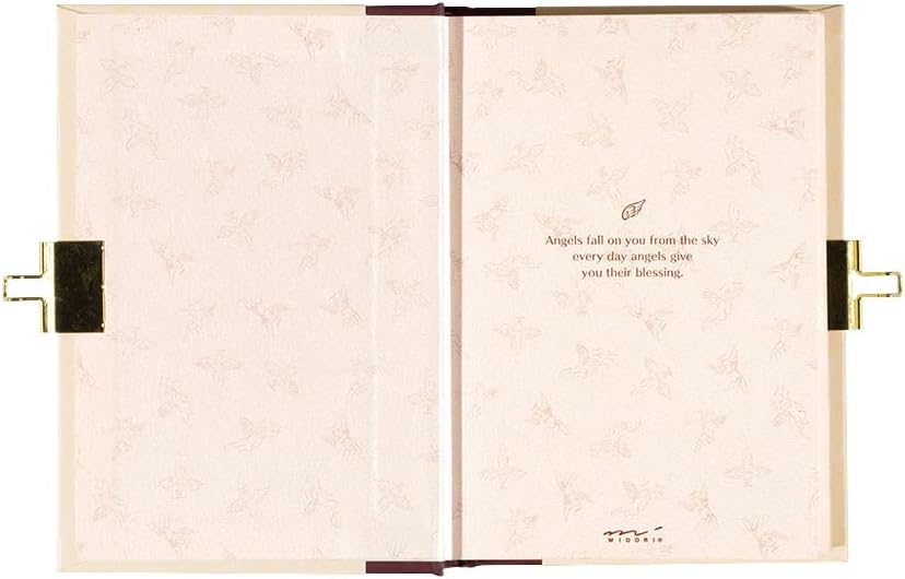 DESIGNPHIL Midori 12370006 Diary with Keys, Angel Pattern