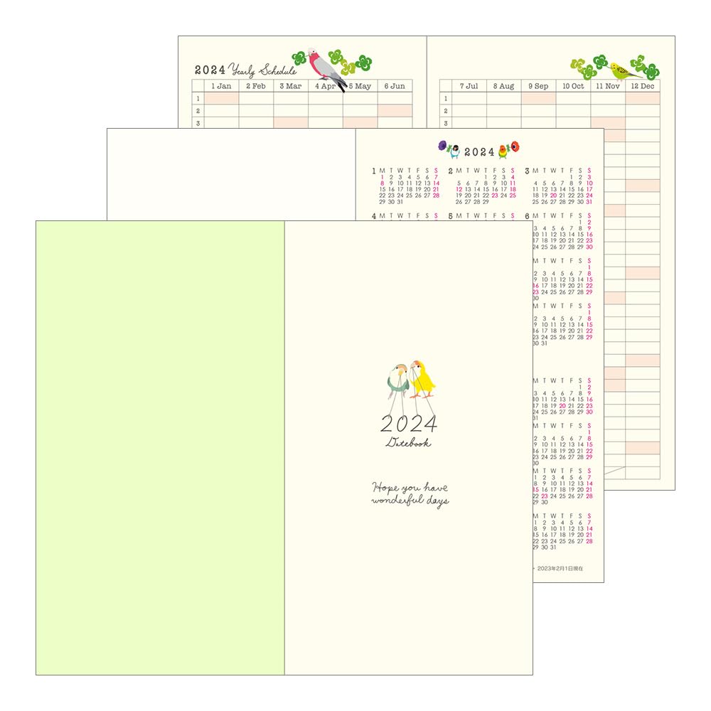 Midori 22245006 Pocket Diary, 2024, Slim, Monthly, Tri Pattern (Begins October 2023)