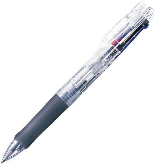 ZEBRA B-B3A3-C Clip-on G3C 3-Color Ballpoint Pen, Transparent, 10 Pieces