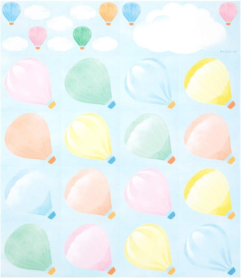 Midori 33245006 Colored Paper with Stickers, Balloon Pattern