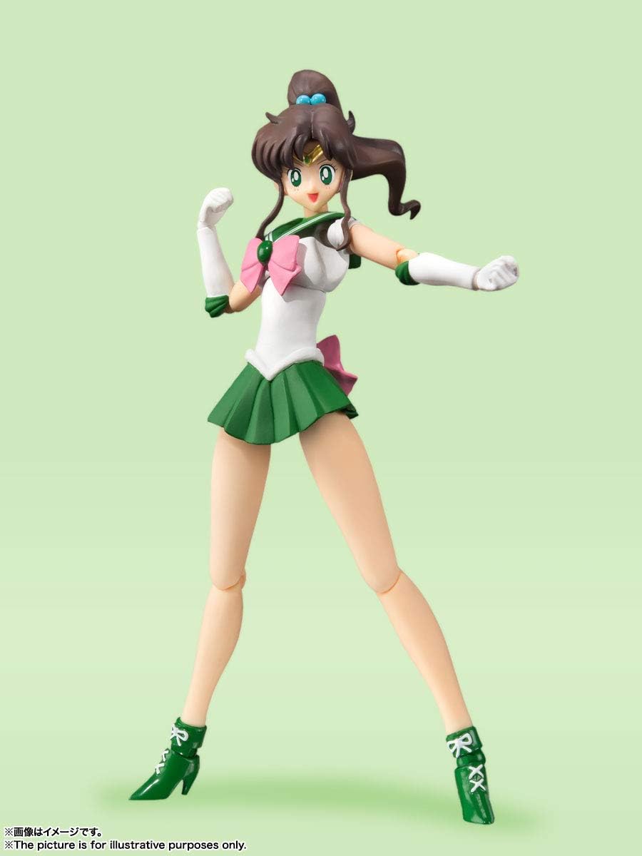BANDAI Spirits S.H. Figuarts Sailor Moon Sailor Jupiter Animation Color Edition (Resale Version), Approx. 5.9 inches (150 mm), PVC & ABS, Pre-Painted Action Figure