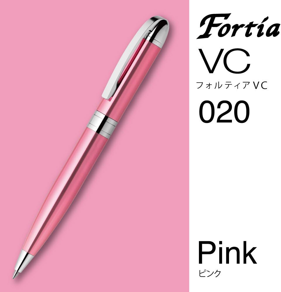 ZEBRA Oil Based Ink Ballpoint Pen, Fortia VC, Black Ink, Pink Body - BA93-P
