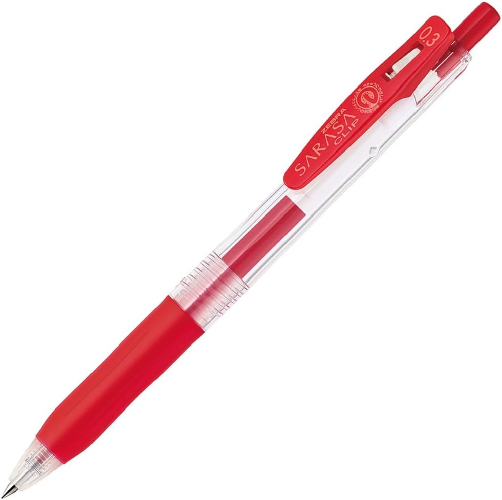 ZEBRA Sarasa Clip Pen 0.3 mm, Red (JJH15-R)