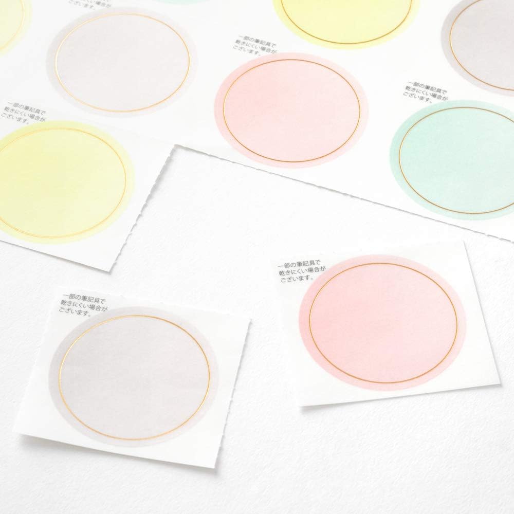Midori Color Paper Job Stickers with 36 Sheets Translucent Dots Pattern 33247006