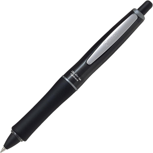 PILOT Dr. Grip Full Black Ball Point Pen 0.7mm, Black Body, Silver Accent (BDGFB80F-S)