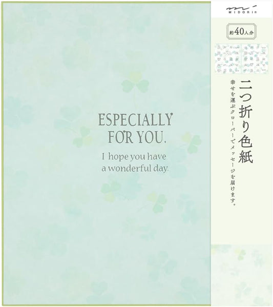 Midori 33140006 Colored Shikishi Bifold Clover Pattern